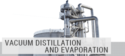 Vacuum distillation drying and vaporisation
